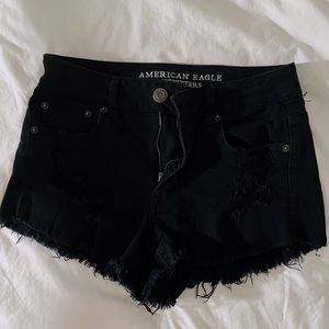 American eagle black jean shorts size 4